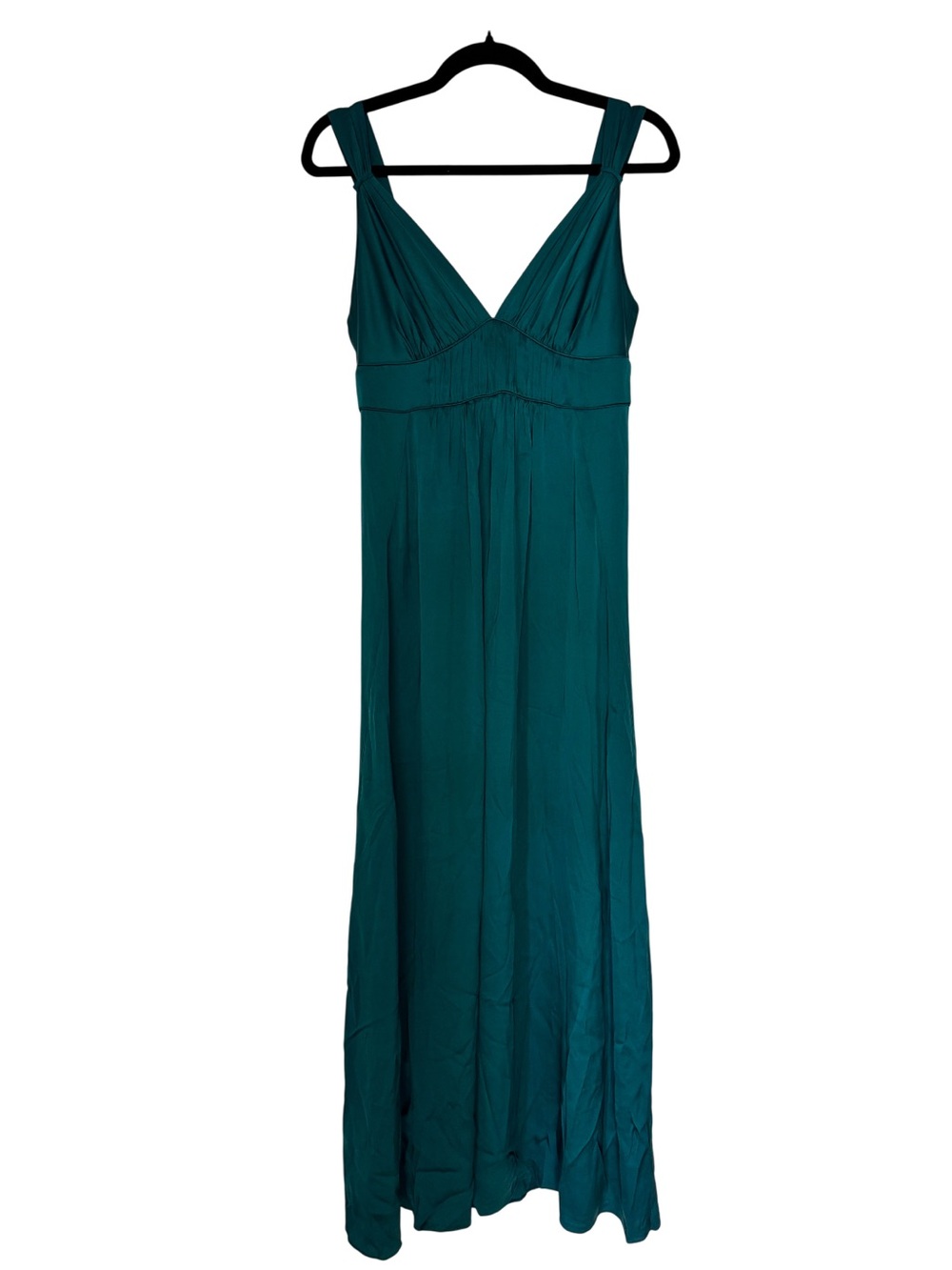 Banana Republic Silk Teal Empire-Waist Maxi Dress